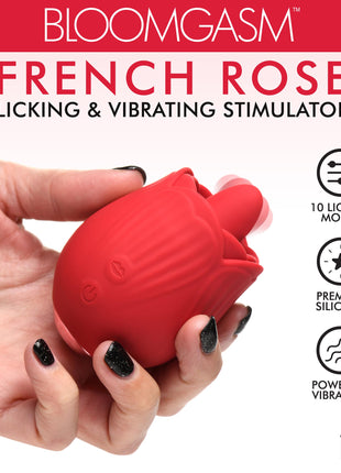 10x French Rose Licking And Vibrating Stimulator