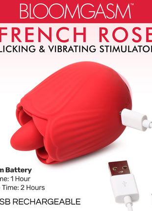 10x French Rose Licking And Vibrating Stimulator