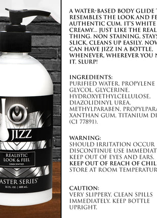 Jizz Unscented Water-based Lube - 16oz