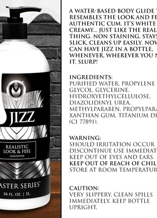 Jizz Unscented Water-based Lube - 34oz