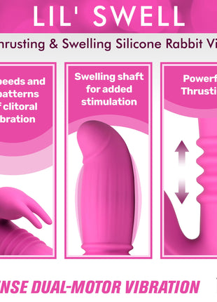 35x Lil Swell Thrusting And Swelling Silicone Rabbit Vibrator