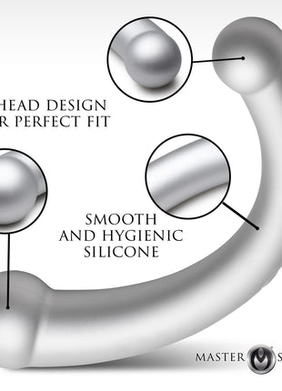 10x Vibra-crescent Vibrating Silicone Dual-ended Dildo - Silver