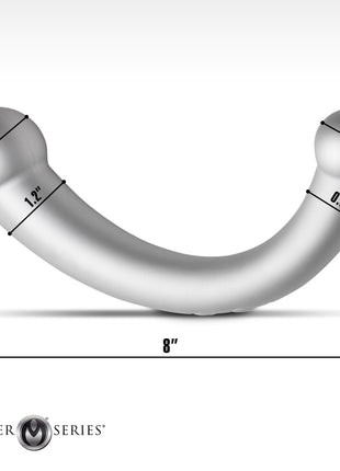 10x Vibra-crescent Vibrating Silicone Dual-ended Dildo - Silver
