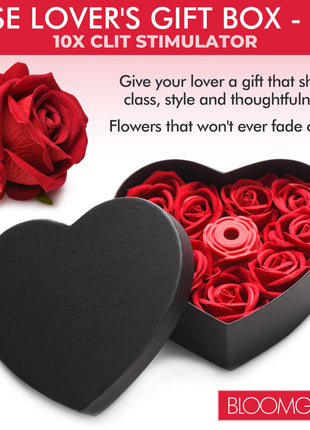 The Rose Lover's Gift Box 10x Clit Suction Rose - Red