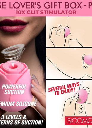 The Rose Lovers Gift Box 10x Clit Suction Rose - Pink