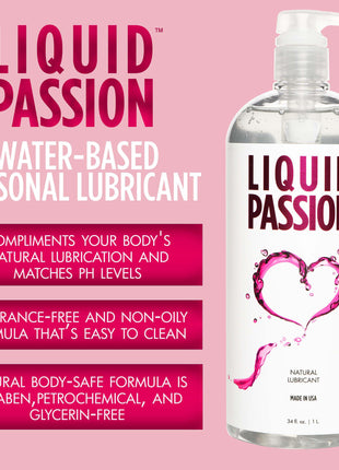 Liquid Passion Natural Lubricant - 34oz