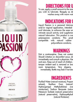 Liquid Passion Natural Lubricant - 34oz