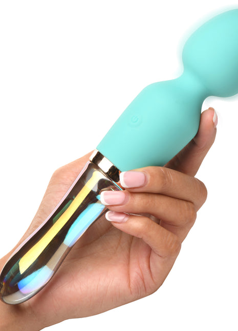 10x Turquoise Dual Ended Silicone And Glass Wand