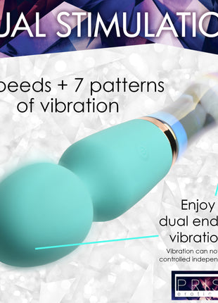 10x Turquoise Dual Ended Silicone And Glass Wand