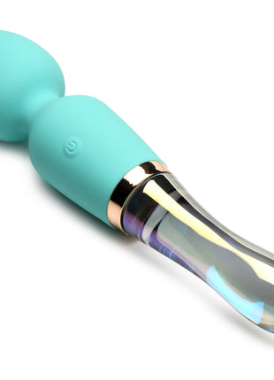 10x Turquoise Dual Ended Silicone And Glass Wand