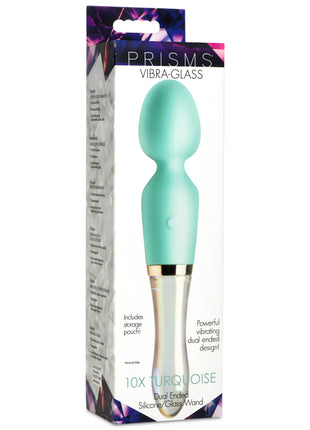 10x Turquoise Dual Ended Silicone And Glass Wand