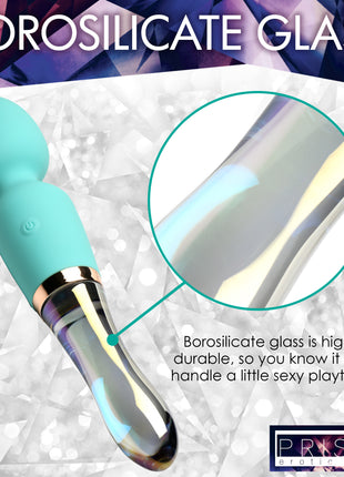 10x Turquoise Dual Ended Silicone And Glass Wand