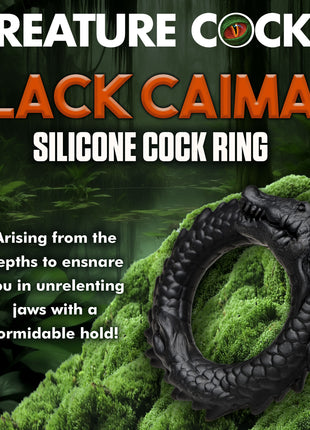 Black Caiman Silicone Cock Ring