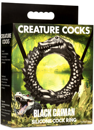 Black Caiman Silicone Cock Ring