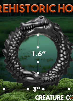 Black Caiman Silicone Cock Ring