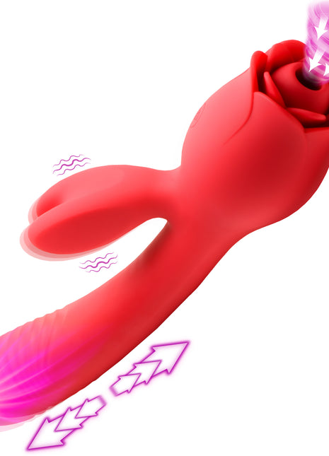 Blooming Bunny Sucking And Thrusting Silicone Rabbit Vibrator