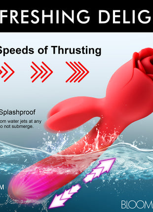 Blooming Bunny Sucking And Thrusting Silicone Rabbit Vibrator