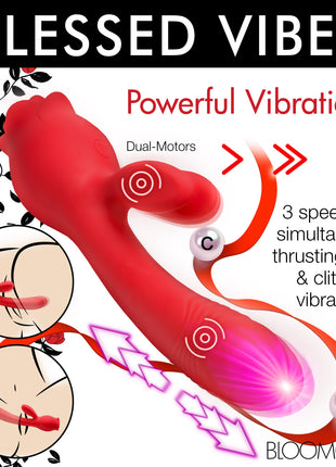 Blooming Bunny Sucking And Thrusting Silicone Rabbit Vibrator