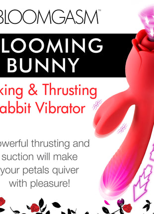 Blooming Bunny Sucking And Thrusting Silicone Rabbit Vibrator