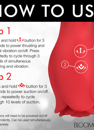 Blooming Bunny Sucking And Thrusting Silicone Rabbit Vibrator