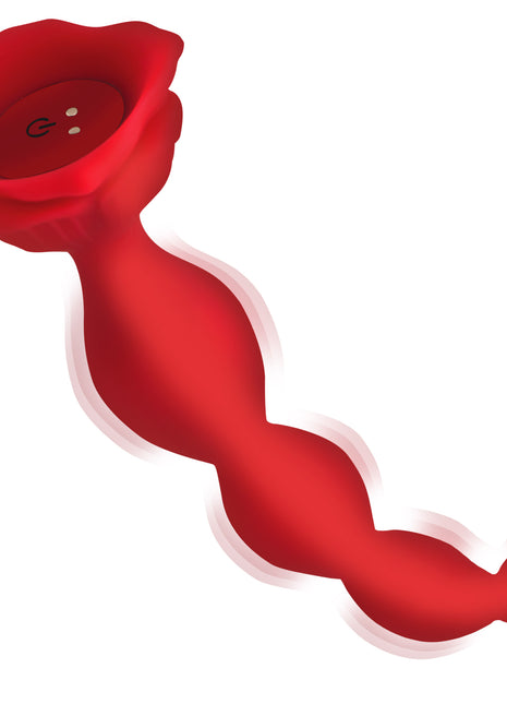 9x Beaded Bloom Silicone Rose Vibrator