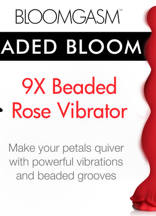 9x Beaded Bloom Silicone Rose Vibrator