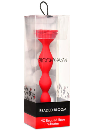 9x Beaded Bloom Silicone Rose Vibrator