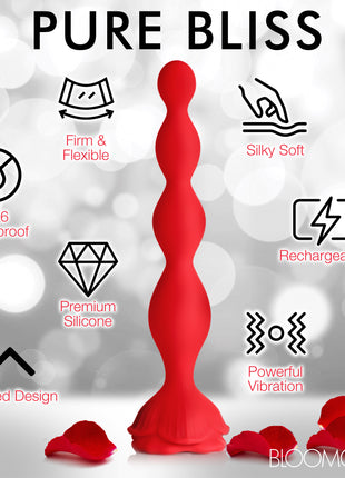 9x Beaded Bloom Silicone Rose Vibrator
