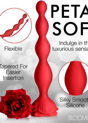 9x Beaded Bloom Silicone Rose Vibrator