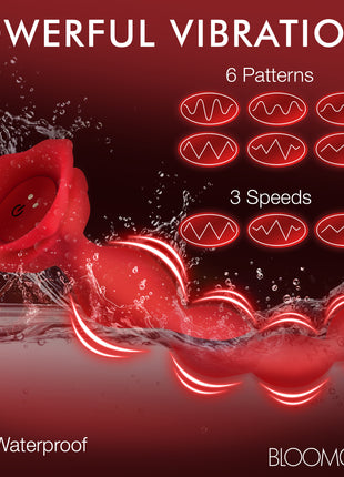 9x Beaded Bloom Silicone Rose Vibrator