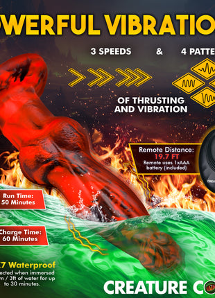 Hell Wolf Thrusting And Vibrating Silicone Dildo