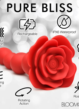 10x Rose Twirl Vibrating And Rotating Silicone Anal Beads