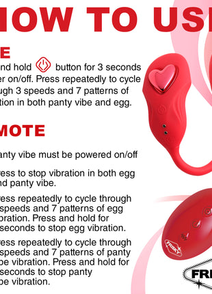 Double Love Connection Silicone Panty Vibe With Remote Control