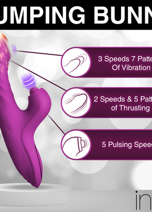 Bumping Bunny Thrusting & Pulsing Silicone Rabbit Vibrator