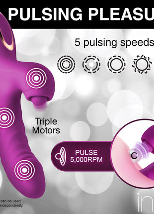 Bumping Bunny Thrusting & Pulsing Silicone Rabbit Vibrator