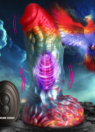 Rainbow Phoenix Vibrating Silicone Dildo With Remote