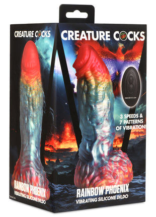 Rainbow Phoenix Vibrating Silicone Dildo With Remote