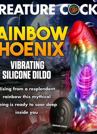Rainbow Phoenix Vibrating Silicone Dildo With Remote
