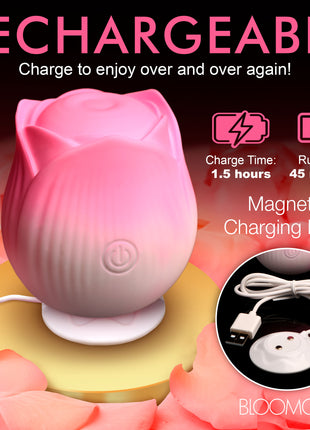 Pulsing Petals Throbbing Rose Clit Stimulator - Pink