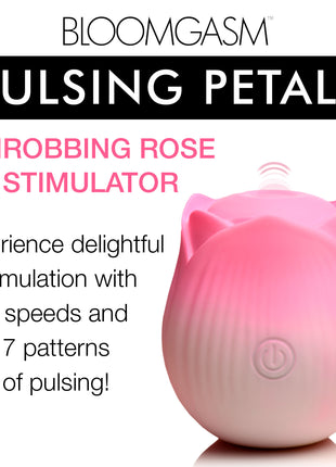 Pulsing Petals Throbbing Rose Clit Stimulator - Pink