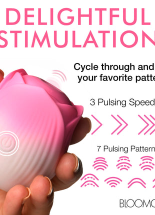 Pulsing Petals Throbbing Rose Clit Stimulator - Pink