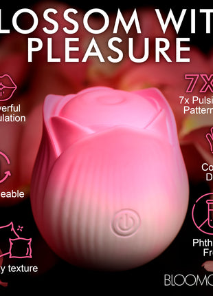 Pulsing Petals Throbbing Rose Clit Stimulator - Pink