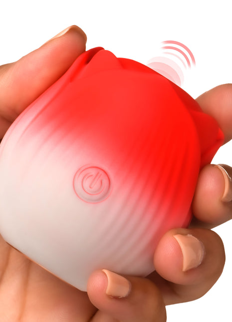 Pulsing Petals Throbbing Rose Clit Stimulator - Red