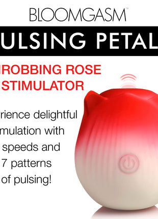 Pulsing Petals Throbbing Rose Clit Stimulator - Red