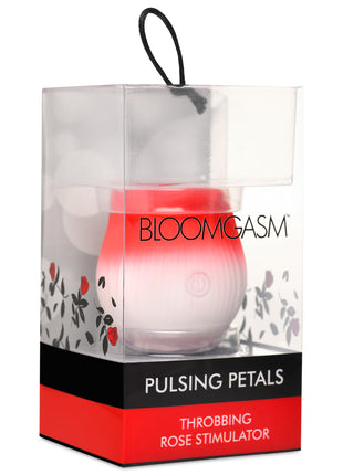 Pulsing Petals Throbbing Rose Clit Stimulator - Red