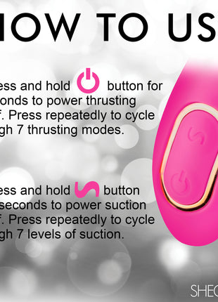Pro-thrust Thrusting Suction Silicone Rabbit Vibrator
