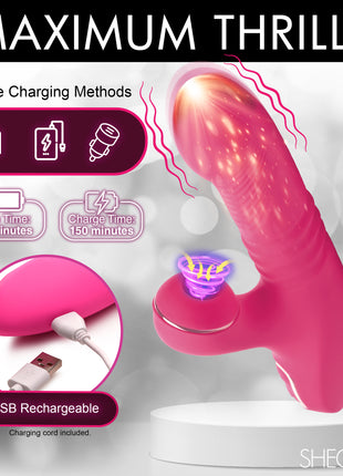 Pro-thrust Thrusting Suction Silicone Rabbit Vibrator
