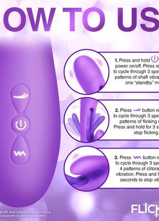 Tri Flick Silicone Flicking Rabbit Vibrator
