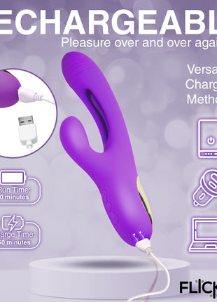 Tri Flick Silicone Flicking Rabbit Vibrator