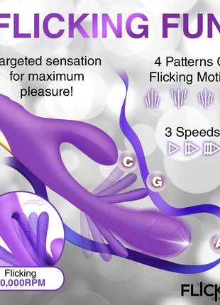 Tri Flick Silicone Flicking Rabbit Vibrator